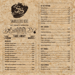 Menu to take away