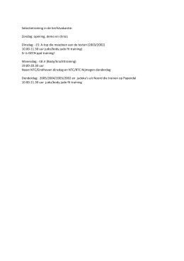 training herfstvakantie