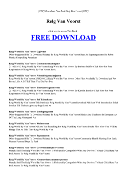 Free BOOK RELG VAN VOORST PDF