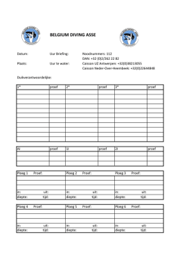 Ploegindeling - Belgium Diving Asse