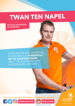 ik ben nederlands kampioen en doe mee aan euroskills, het ek voor