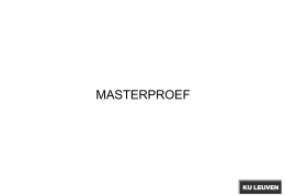 Masterproefnota - Faculteit Architectuur