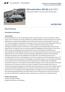 Mercedes-Benz 300 SEL 6.3 (1971) 54.950 EUR