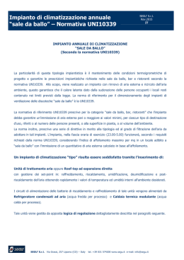 Impianto di climatizzazione annuale &ldquo;sale da ballo
