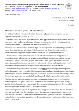 Lettera ai Sindaci
