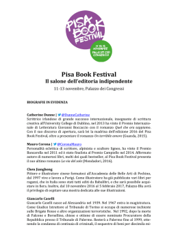 Pisa Book Festival Il salone dell`editoria indipendente