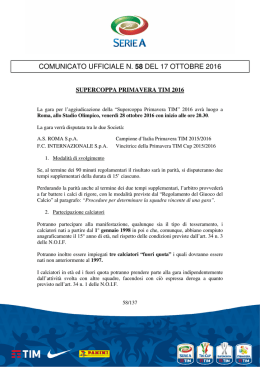Supercoppa Primavera TIM 2016 Official Notice 17
