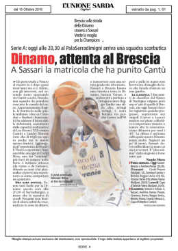 Dinamo, attenta al Brescia