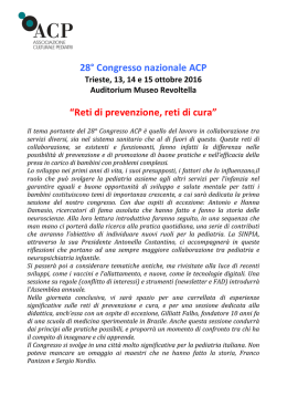 28° Congresso nazionale ACP “Reti di prevenzione, reti di cura”