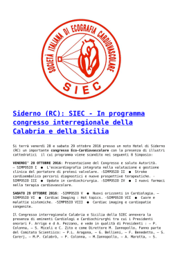 Siderno (RC): SIEC - In programma congresso interregionale della