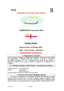 istruzioni di regata trofeo picchi - Comitato Circoli Velici Alto Tirreno