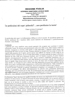 Pediculosi del capo pidocchi....non perdiamo la testa
