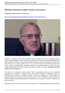 Messina, Giovanni Accolla è il nuovo arcivescovo