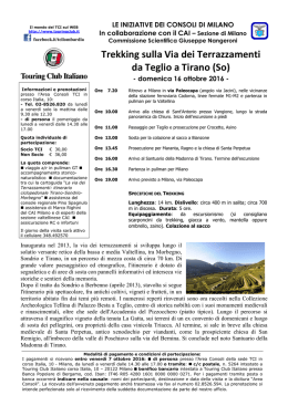 Trekking sulla Via dei Terrazzamenti da Teglio a Tirano (So)