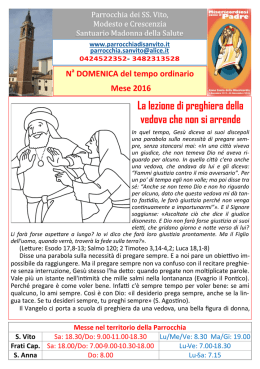 Avvisi dal 16 al 23 ottobre - Parrocchia di San Vito in Bassano del