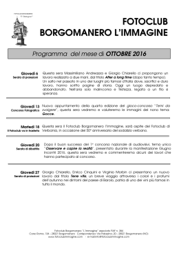 Programma in PDF - Fotoclub Borgomanero l`Immagine