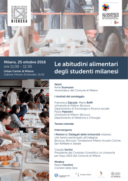 abitudini alimentari ott.ai - Università degli Studi di Milano
