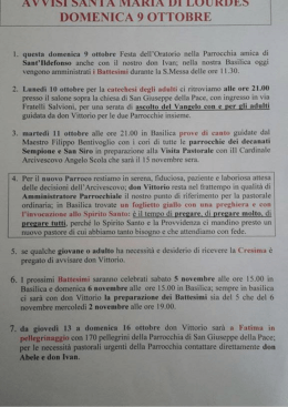 Leggi il volantino originale - Parrocchia Santa maria di Lourdes