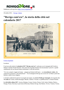 "Rovigo com`era", la storia della città nel calendario