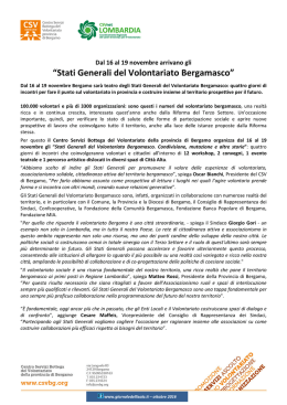 Stati Generali del Volontariato Bergamasco