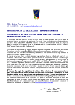 FIS – Settore Formazione - Federazione Italiana Scherma