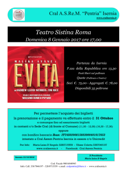 Teatro Sistina Roma - Cral ASRe.M. Pentria Isernia
