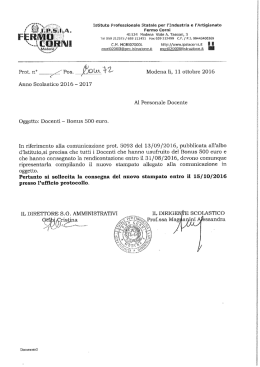 11/10/2016-bonus 500 euro ripresentazione con nuovo stampato