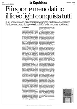 Pi&ugrave; sport e meno latino il liceo light conquista tutti