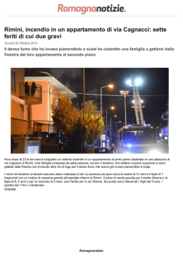 Rimini, incendio in un appartamento di via