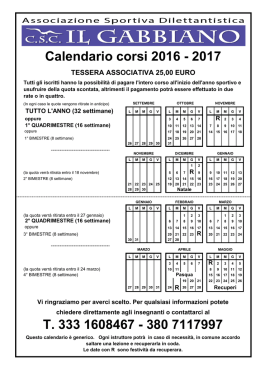 Calendario - CSC "Il Gabbiano"