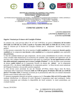 COMUNICAZIONE N. 80 (Prof. Carmine - Enrico Fermi