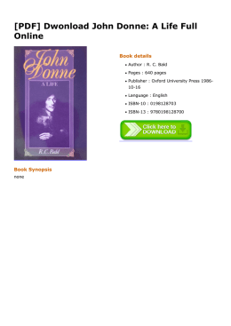 Dwonload John Donne: A Life Full Online