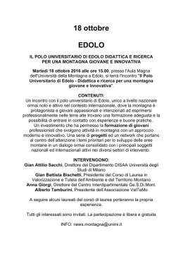 18 ottobre EDOLO - Milano in vetta