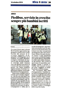 Piedibus articolo Il Trentino 16 ottobre 2016