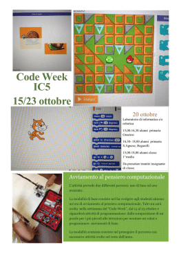 Code Week IC5 15/23 ottobre Settimana