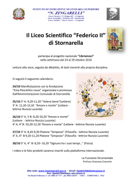 Il Liceo Scientifico “Federico II” - IISS "N. Zingarelli"