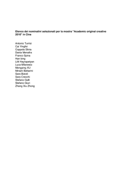 Academic Original Creative, elenco selezionati