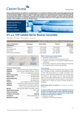 5% p.a. CHF Callable Barrier Reverse Convertible Nestlé, Roche