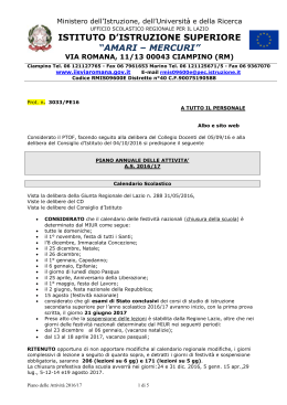 Piano annuale delle attivit&agrave; 2016-17