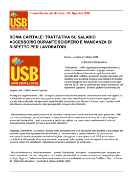 roma capitale: trattativa su salario accessorio