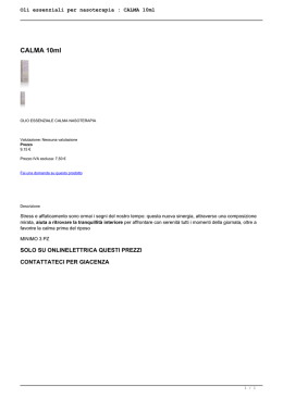 Oli essenziali per nasoterapia : CALMA 10ml