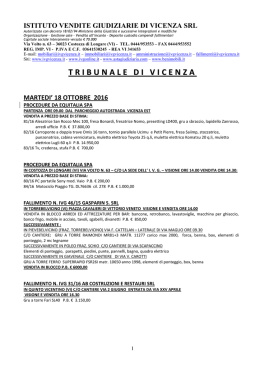 bollettino aste ottobre 2016 - Istituto Vendite Giudiziarie di Vicenza