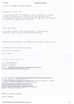 comunicazione del Comune del 18.10.16