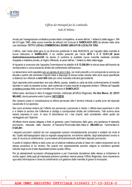 Avviso di trattativa privata onerosa per il conferimento di una