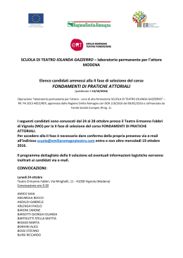 fondamenti di pratiche attoriali - Emilia Romagna Teatro Fondazione