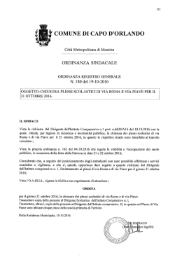 Leggi ordinanza sindacale - Istituto Comprensivo Giovanni Paolo II