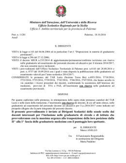 Decreto ins doc provvisti di diploma mag in GaE 18.10.2016