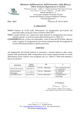 Scarica Decreto - Ufficio Scolastico Provinciale di Cosenza