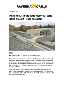 Ravenna, rubate lattoniere sul tetto della scuola