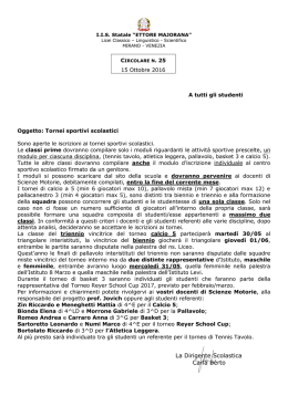 Tornei sportivi scolastici - Ettore Majorana